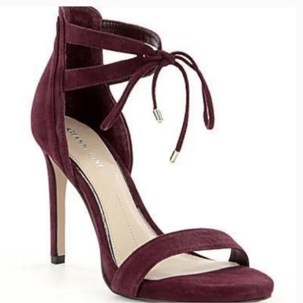 Gianni Bini Suede Purple Heels with Ankle Tie